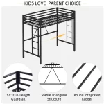 SHA CERLIN Junior Loft Bed Twin Size, Heavy Duty Twin Bed Frame - Image 6