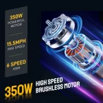PEXMOR Electric Bike for Adults, 350W (Peak 500W) City Commuter Ebike 36V 12.5AH Removable Battery, 26" Cruiser Electric Bicycle Shimano 6-Speed | Dual Shock Absorber | Basket - Image 4