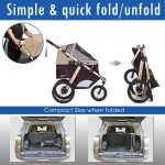 Jogging Sports Stroller with Comfort Rubber Wheels/Zipper-Less Entry/1-Hand Quick Fold/Aluminum Frame for Small/Medium Dogs, Cats and Pets (Green Camo) - Image 19