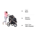 Jogging Sports Stroller with Comfort Rubber Wheels/Zipper-Less Entry/1-Hand Quick Fold/Aluminum Frame for Small/Medium Dogs, Cats and Pets (Green Camo) - Image 40