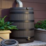 40 Gallon Rain Barrel with Darkened Ribs   Oak - Image 9